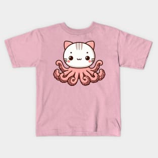 cute octopuss cat Kids T-Shirt